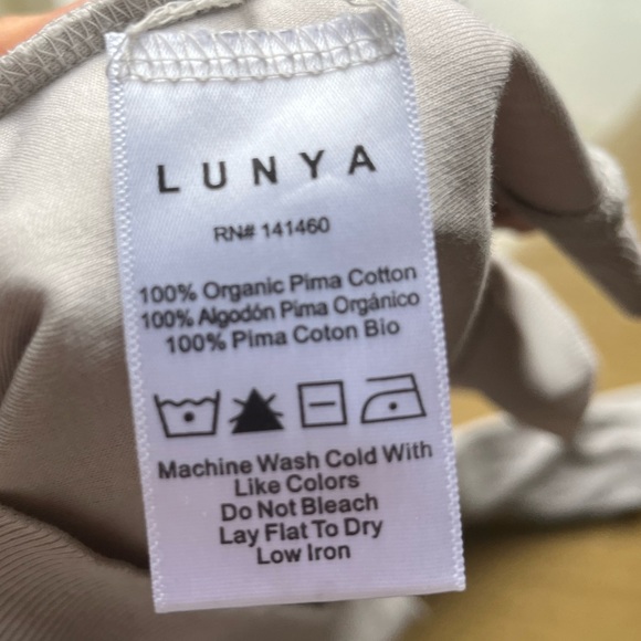 Lunya 100% Organic Cotton Long sleeved Top Sz X-Small - Picture 8 of 13